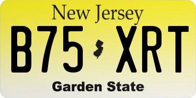 NJ license plate B75XRT