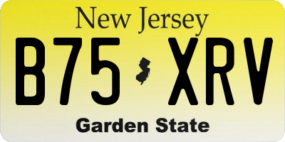 NJ license plate B75XRV