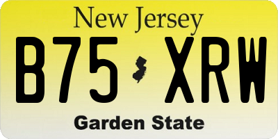 NJ license plate B75XRW