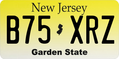 NJ license plate B75XRZ