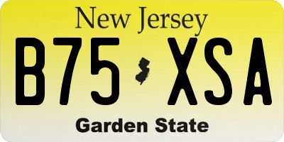 NJ license plate B75XSA