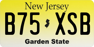 NJ license plate B75XSB