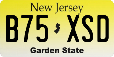 NJ license plate B75XSD