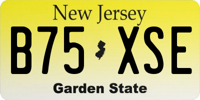 NJ license plate B75XSE