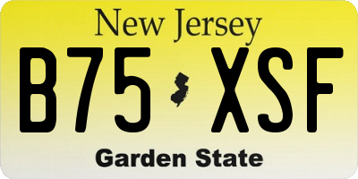 NJ license plate B75XSF