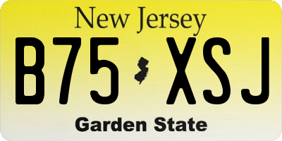 NJ license plate B75XSJ