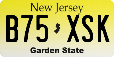 NJ license plate B75XSK