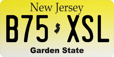NJ license plate B75XSL