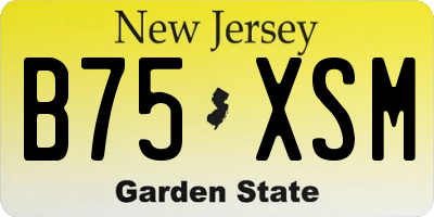 NJ license plate B75XSM