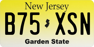 NJ license plate B75XSN