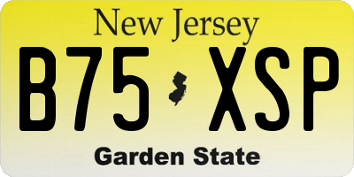 NJ license plate B75XSP