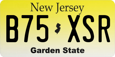 NJ license plate B75XSR