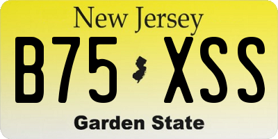 NJ license plate B75XSS