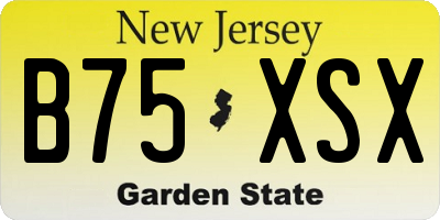 NJ license plate B75XSX
