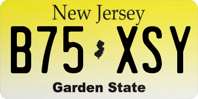 NJ license plate B75XSY