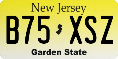 NJ license plate B75XSZ