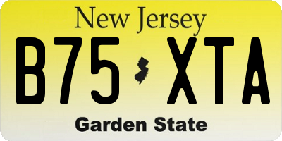 NJ license plate B75XTA