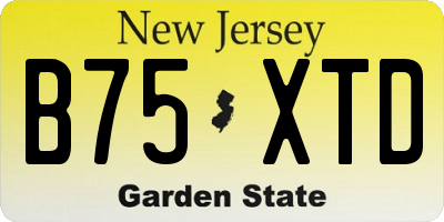 NJ license plate B75XTD