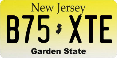 NJ license plate B75XTE