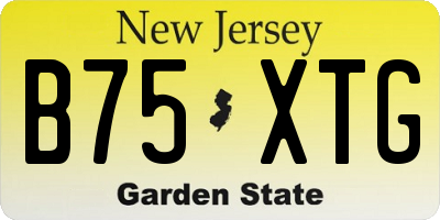 NJ license plate B75XTG