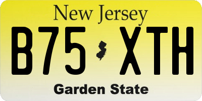 NJ license plate B75XTH