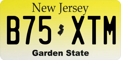 NJ license plate B75XTM