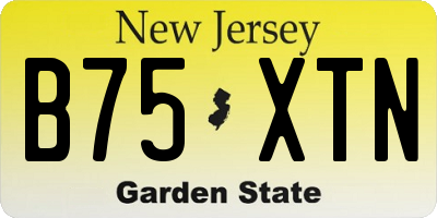 NJ license plate B75XTN