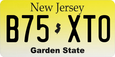 NJ license plate B75XTO