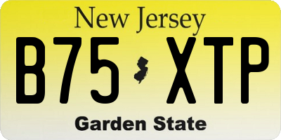 NJ license plate B75XTP