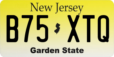 NJ license plate B75XTQ