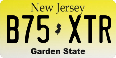 NJ license plate B75XTR