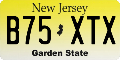 NJ license plate B75XTX