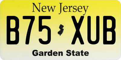 NJ license plate B75XUB