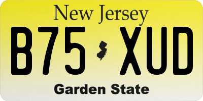 NJ license plate B75XUD