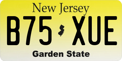 NJ license plate B75XUE