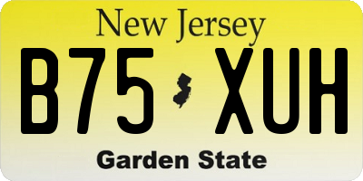 NJ license plate B75XUH