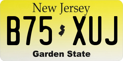 NJ license plate B75XUJ