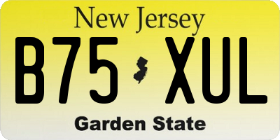NJ license plate B75XUL