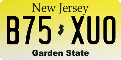 NJ license plate B75XUO