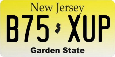 NJ license plate B75XUP