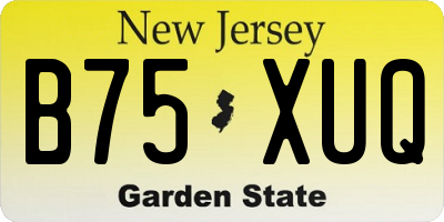NJ license plate B75XUQ