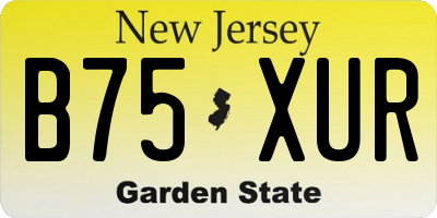 NJ license plate B75XUR