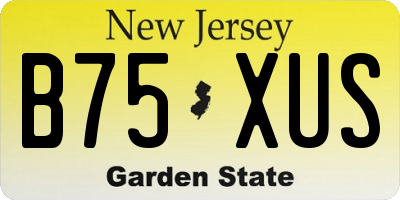 NJ license plate B75XUS