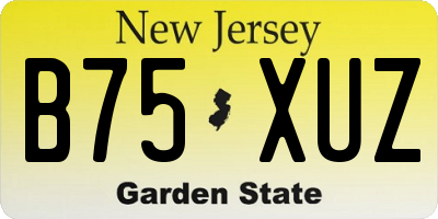 NJ license plate B75XUZ