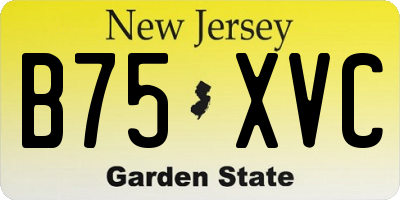 NJ license plate B75XVC