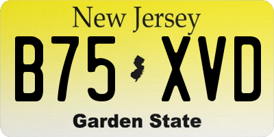 NJ license plate B75XVD