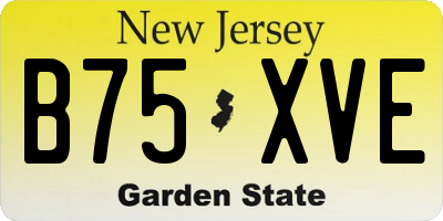 NJ license plate B75XVE