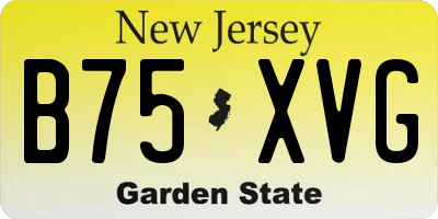 NJ license plate B75XVG