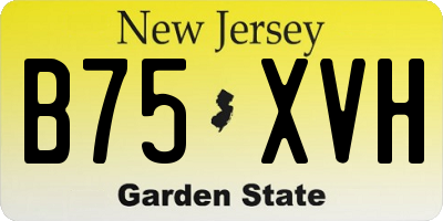 NJ license plate B75XVH