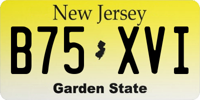 NJ license plate B75XVI